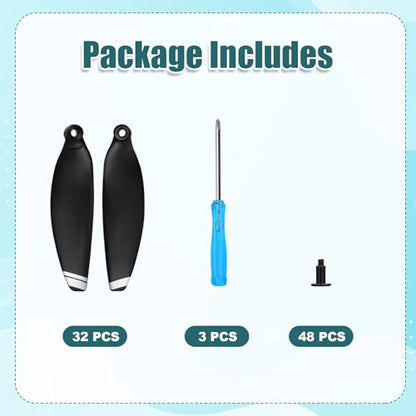 NQEUEPN 32pcs Propellers for DJI Mavic Mini1 Drone, Low Noise Replacement Blades with Screws and Screwdriver Drone Propeller Blades Replacement Backup 4726 Blade Propellers