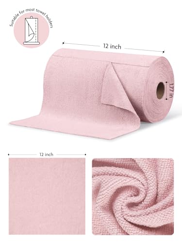 Fantasticlean Microfiber Cleaning Cloth Roll -75 Pack, 12" x 12" (Pink) - color: Pink, size: 75 pack