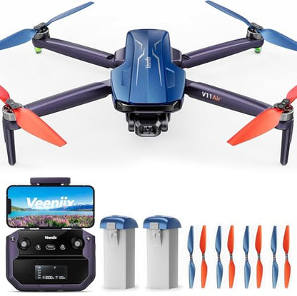 Veeniix V11Air 6K Drone with Camera for Adults + 4 Pcs Original High-Durability Propellers