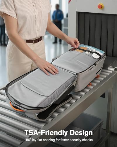Tolaccea 30L Travel Laptop Backpack TSA Carry-On for Business Trips Commute - color: Light Gray