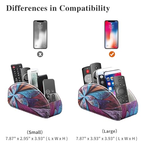 Remote Control Holder, 5 Compartments TV Remote Holder Caddy for Table - color: Fractal Flower, size: Large