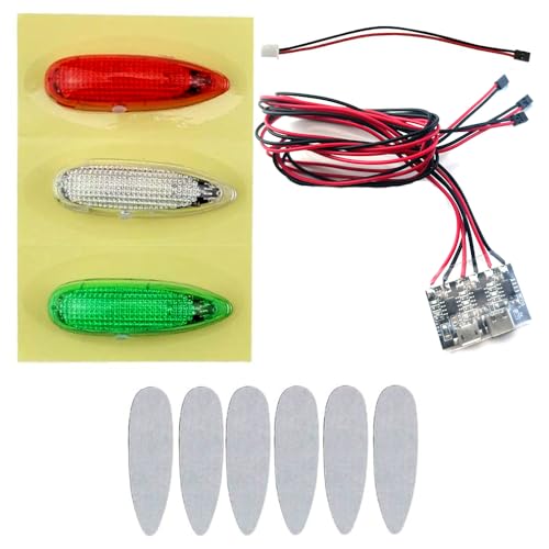 RC Plane LED Light Kit for Bicycle Jet Airplane Air Craft Fix Wing Quadcopter,Rechargeable Red Green White LED Flashing Lights