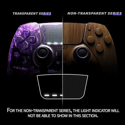 eXtremeRate Full Set Shell with Buttons Touchpad Cover Compatible with p s 5 Edge Controller, Wood Grain Replacement Decorative Trim Shell Front Back Plates Compatible with p-s-5 Edge Controller - color: Wood Grain