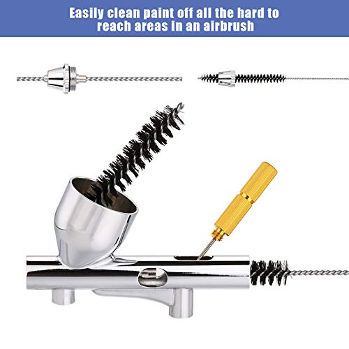 AGPTEK Airbrush Cleaning Kit - Glass Cleaning Pot, Filters, Scraper Needle, Tube Brushes