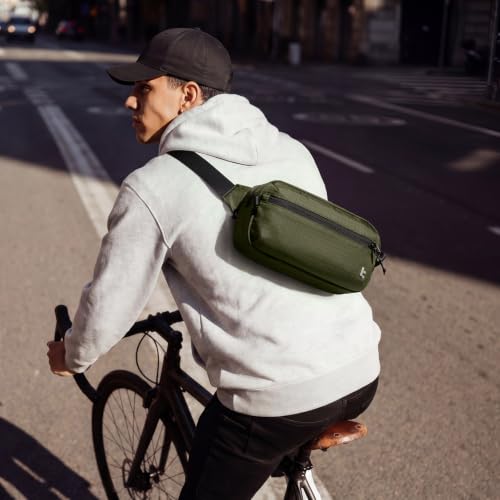 tomtoc 3.5L Sling Bag with RFID Blocking Crossbody Chest Pack for Men Women - color: Green, size: 3.5L