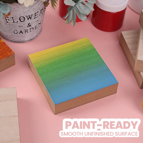 (8-Pack) - 4” x 4” Wooden Blocks for Crafts - 1-Inch Thick Square MDF Blocks - Smooth Surface with Wood Grain Pattern - Highly Customizable Blank Wood Squares - size: 4 x 4 x 1" (8 Pack)