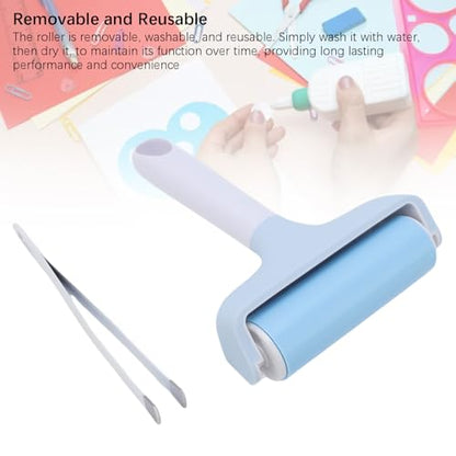 Pssopp Brayer Roller Printmaking Brayers Rubber Roller Brayer Rollers Hard Rubber,Rubber Roller Brayer for Printmaking Ink Wallpapers Stamping Gluing (Light Blue) - color: Light Blue