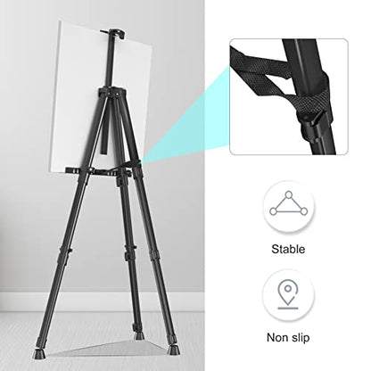 Art Painting Display Easel Stands - Portable Adjustable Floor Artist Easels - style: Black - 2pack