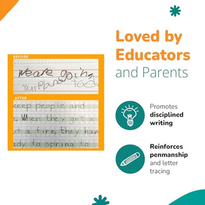 Channie’s Practice Handwriting & Printing Paper Workbook One Page A Day, 250 Pages Front & Back, 125 Sheets, Grades PreK – 1st, Size 8.5” x 11” Summer School, Summer Bridge - style: School of Ream, 250 Pages