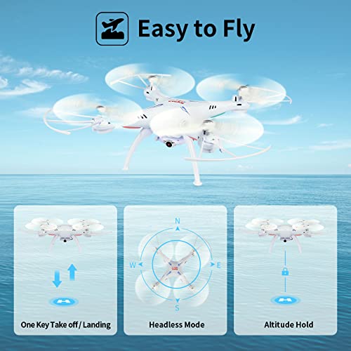 Cheerwing Syma X5SW-V3 FPV Drone with 720P Camera for Adults - color: White