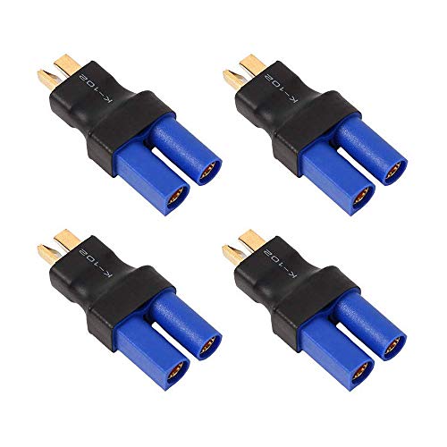 Youme T Male to EC5 Female Adapter Plug for RC LiPo Battery Model Drone 4pc