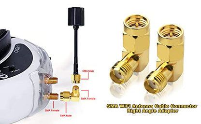 SMA Male to Female Right Angle 90 Degree Adapter, 50 Ohm, 2-Pack - color: 2-Pack