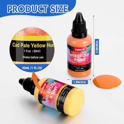 ESRICH Airbrush Paint Set, 52 Colors x 1 oz with 2 Thinner - color: 52 color