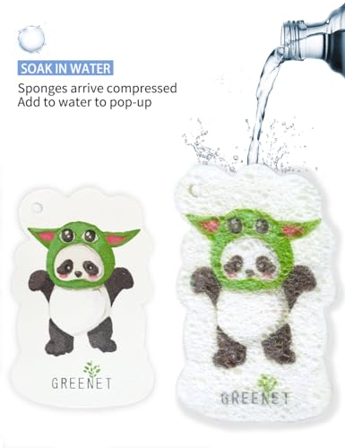 Eco-Friendly Compressed Cellulose Pop-Up Sponges, Expandable Cartoon Design – Biodegradable Dish & Surface Scrubbers, 6-Pack - style: Pop Up Cartoon Printed 6 Pack