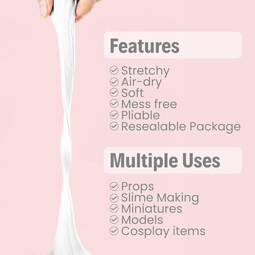 BOHS Foam Clay for Kids, White Air Dry Modeling Clay, 3.5 oz - color: White