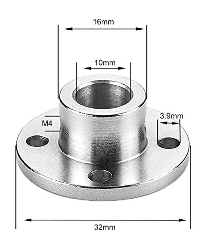 4Pcs 10mm Flange Coupling Connector, Rigid Guide Model Coupler Accessory, Shaft Axis Fittings for DIY RC Model Motors - size: 10mm