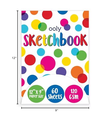 OOLY Chunkies Thick Paper Sketchbook Pad, 60 Pages, 12x9 in