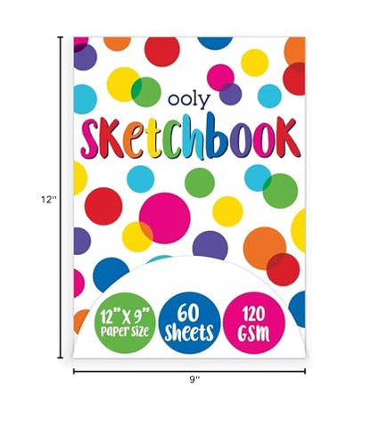 OOLY Chunkies Thick Paper Sketchbook Pad, 60 Pages, 12x9 in