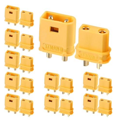 ELFCULB 10 Pairs XT30UW Female and XT30AW Male Connectors for FPV Drones - color: 10 Pairs XT30UW