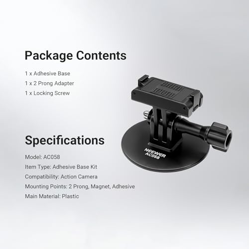 NEEWER AC058 Adhesive Base Mount Kit Compatible with DJI GoPro Cameras - style: AC058