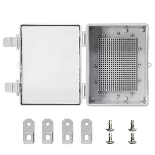 Junction Electrical Box Waterproof Box ABS Plastic Dustproof Waterproof Outdoor Universal Project Enclosure Weatherproof Enclosure Clear 8"x6.1"x3.9" - color: Clear, size: 8"x6.1"x3.9"