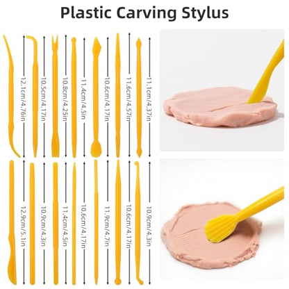 AULEEP 35 PCS Clay Sculpting Tools Kit, Air Dry Clay Tool for Pottery Craft