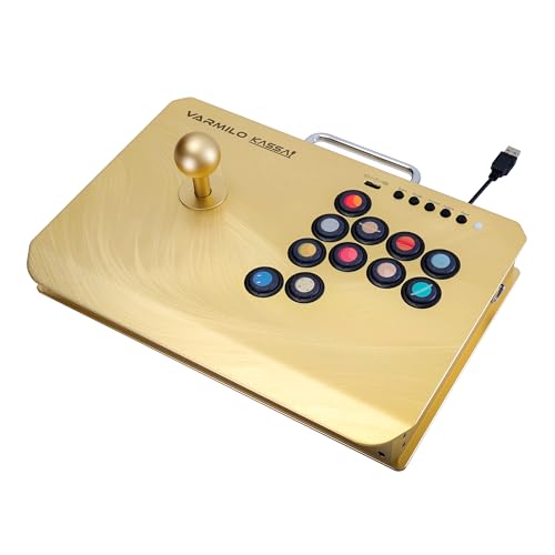 VARMILOARCADE Kassai Arcade Fight Stick Rapid Trigger Tournament Grade Controller for Fighting Games Two Versions Standard PC Only or Pro Compatible with PC PS4 PS5 Switch1 Switch2 (Golden Cosmos(Special Edition), Standard (PC))