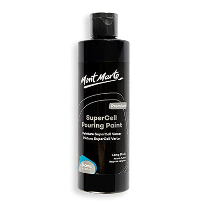 Mont Marte SuperCell Pouring Paint 240ml - Lamp Black - color: Lamp Black