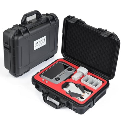 UTEBIT Hard Case for DJI Mini 3/Mini 4 Pro, Waterproof Hard Shell with Foam