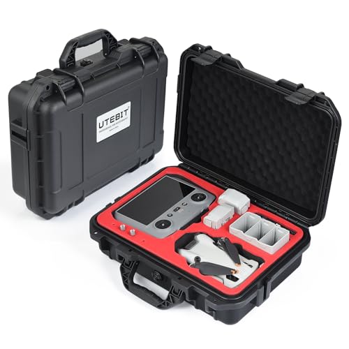 UTEBIT Hard Case for DJI Mini 3/Mini 4 Pro, Waterproof Hard Shell with Foam