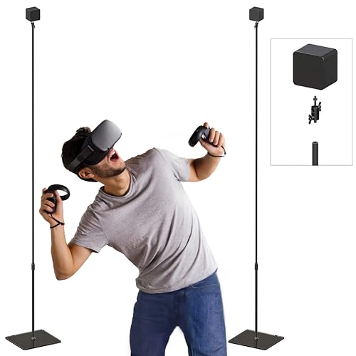 Skywin VR Stand with Glass Base, VR Sensor Stand - 2 Adjustable Stands - color: Glass (Only Stand), size: 2 Stands