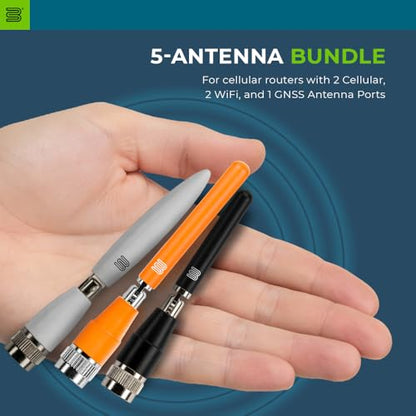 Bolton Dart 5 Antenna Kit | 2X 5G/4G LTE Cellular, 2X WiFi, 1x GNSS | White