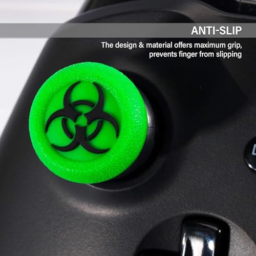 FPS Thumbstick Extender & 3D Texture Rubber Silicone Grip Cover 2 Sets for Xbox Series X/S & Xbox One Controller(BioH Green) - color: bio green