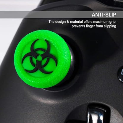 FPS Thumbstick Extender & 3D Texture Rubber Silicone Grip Cover 2 Sets for Xbox Series X/S & Xbox One Controller(BioH Green) - color: bio green