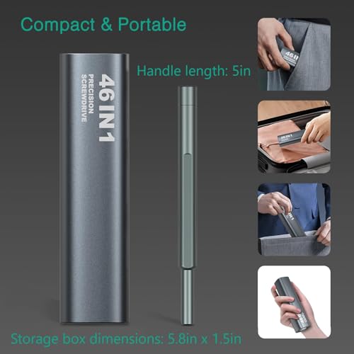 ORIA 46 in 1 Precision Screwdriver Set, 42 S2 Bits, Magnetic Tips & Storage