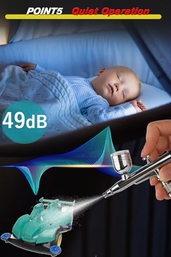 Airbrush Kit with Compressor, Can Connect Two Airbrushes, High-Pressure Air - size: One Airbrush Kit