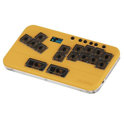 Leverless Controller Arcade Stick Mini Keypad,16Key All-Button Arcade Controller Gamingpad (Yellow) - color: Yellow