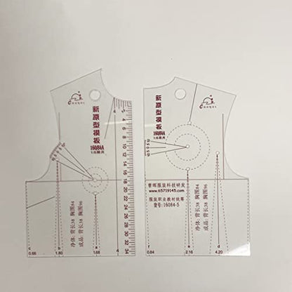 3-Piece Tailor Garment Cloth Sewing Tool Design Ruler Set - French Curve Ruler, Drafting Template 1:1 for Sewing, Measure Dressmaking Pattern