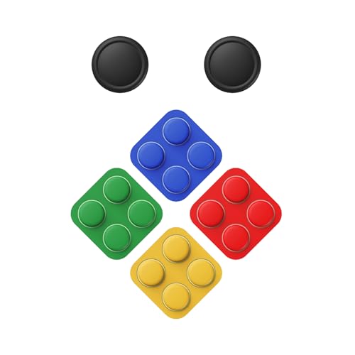 PlayVital Button Caps + Thumb Grip Set for Nintendo Switch 2, 4 Silicone Colorful ABXY Directional Button Covers & 2 Joystick Caps for Joycon - Black - color: Black