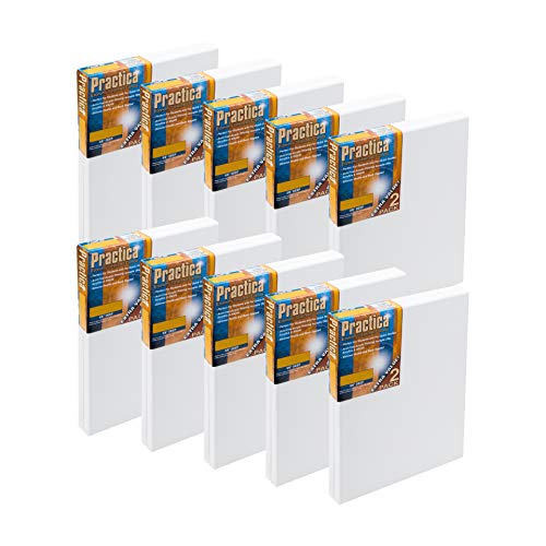 Practica Economy Stretched Cotton Canvas 20-Pack - 18x24 - Acid-Free Acrylic Primed Canvas for Acrylics, Pastels, Graphite, & More! - size: 18x24"