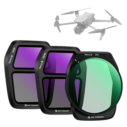 K&F CONCEPT 3Pack ND PL Filter Set Compatible with DJI Air 3S - style: CPL+ND8+ND16