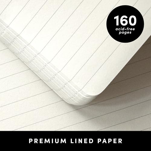 PAPERAGE Lined Journal Notebook, Hardcover Journal for Women & Men, 160 Pages, (5.6 in x 8 in), College Ruled Journaling Notebook for Work, School Supplies & Note Taking, (Light Blue) - color: Light Blue, style: A. Lined