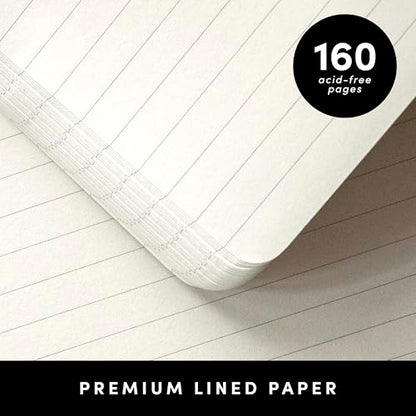 PAPERAGE Lined Journal Notebook, Hardcover Journal for Women & Men, 160 Pages, (5.6 in x 8 in), College Ruled Journaling Notebook for Work, School Supplies & Note Taking, (Light Blue) - color: Light Blue, style: A. Lined