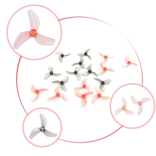 Gemfan 1207 3-Blade Propellers with 1.0mm Shaft for FPV Drone(Gray+Pink) - color: Gray+pink