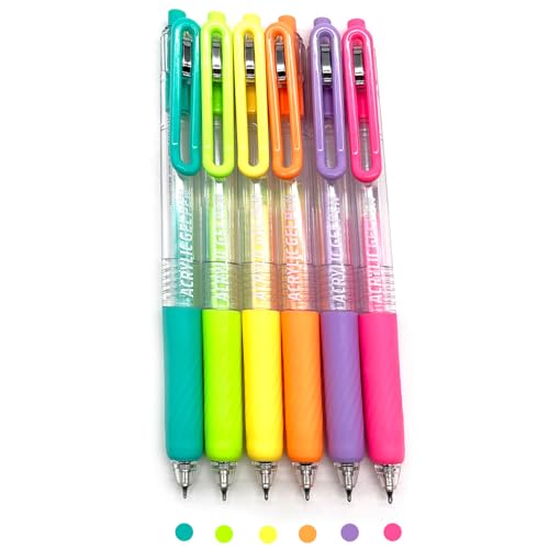 6 Colors 0.7mm Fine Pointed Acrylic Gel Pen Set,Dopamine - color: Beige