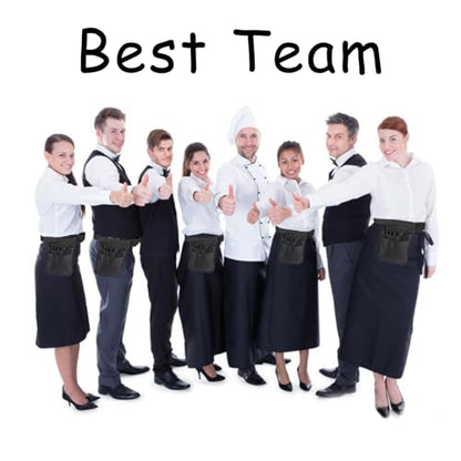 Server Apron, 9.84x7.32Inch Restaurant Waitress Accessories Bag - color: Dark Black