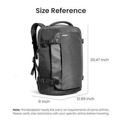 tomtoc Travel Backpack 40L, TSA Carry On Bag Flight Approved, PFAS Free - color: Black, size: 40L