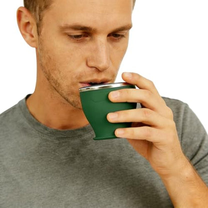 Collapsible Travel Cup, Foldable Water Cup with Lid, for Travel - color: Army Green