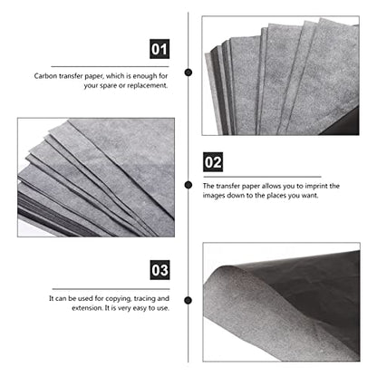 Beatifufu A4 Carbon Transfer Paper Sheets One-Side Graphite Copy Paper for Tracing Drawing Writing Pattern Transfer DIY Crafts Art Design and Imprinting
