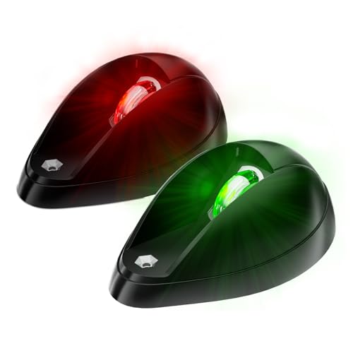 Boat Navigation Lights Red and Green, Pontoon Navigation Lights for Boats LED, IP67 Waterproof 3 NM Boat Bow Light for Marine and Center Console Boats - color: Black